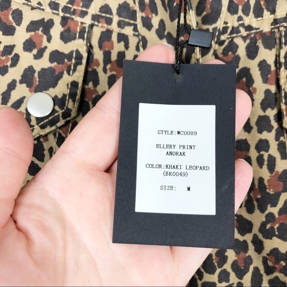 Marissa Webb Ellery Leopard Print Cotton Denim Anorak Belted Jacket Brown Tan - Picture 7 of 9